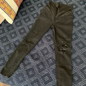 Pink blush black maternity jeans